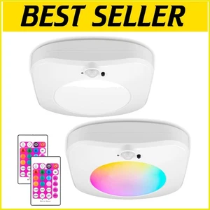 Motion Activated Color Changing LED Ceiling Light with Remote & Timer Function - Picture 1 of 9