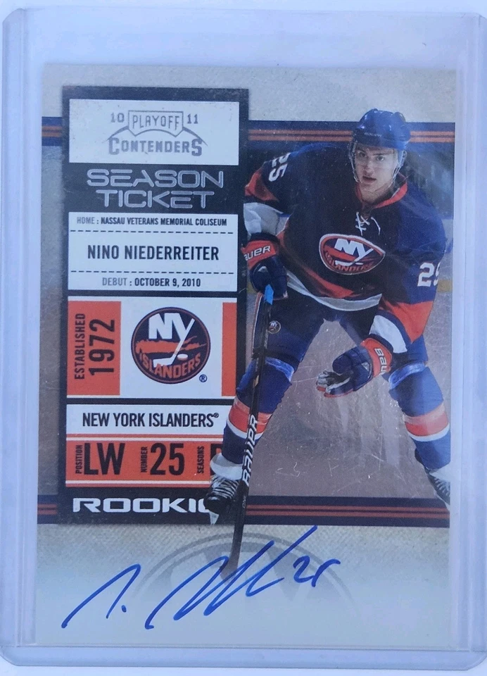 2010/11 Panini Contenders Hockey Rookie Ticket Auto Nino Niederreiter RC - Image 1 of 1