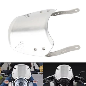 1X Universal 6"-8" Round Headlight Motor Windshield Windscreen For Harley - Picture 1 of 15