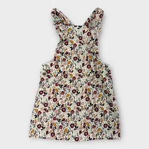 Cynthia Rowley Girls Corduroy Overall Jumper Dress Flower All Over Print Size 6 - Picture 1 of 9
