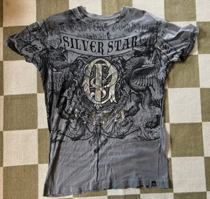 Rare Silver Star Y2K Shirt XL Vntg Street Wear Grunge Classic - Picture 1 of 4