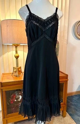 VTG Art Deco Design Lace Slip Lingerie by Charmode Sears & Roebuck Pleated SZ 36 - Image 1 of 4