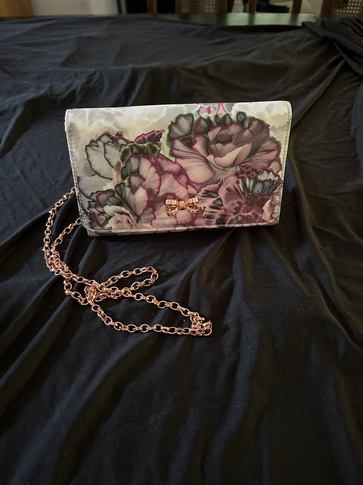 Ted Baker Crossbody Clutch Floral Flower Lavender Bag Purse - Image 1 of 4