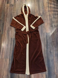 VTG 70's JC Penney Men Lounge Wear Hooded Velour Robe C Pic 4 Measurements Retro - Picture 1 of 9