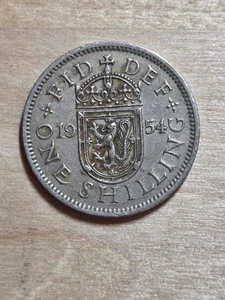 Großbritannien 1-Schilling Münze, 1954, Schottisches Wappen. KM# 905, Kupfer-Nickel. - Bild 1 von 4