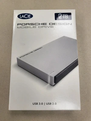 NEW LaCie Mobile Drive Porsche Design 2TB USB 3.0 External Hard Drive Sealed Box - Image 1 of 4