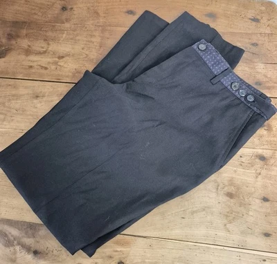 ETRO Sz IT 56 Men's Wool Flat Front Dress Pants Black With Paisley Details Italy - Image 1 of 4