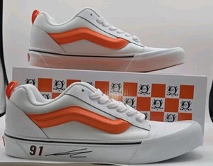 New Vans Knu Skool Translucent True White/Orange Anahiem Ducks Sneakers M 11.0 - Picture 1 of 7