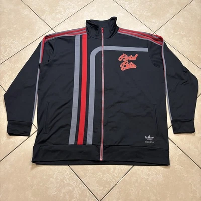 Adidas Pistol Pete Full Zip Track Jacket 3XL Black Red Gray Trefoil Basketball - Image 1 of 4