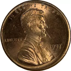 1997 P - Lincoln Cent 1c - Broadstruck - Mint Error - BU - Picture 1 of 2