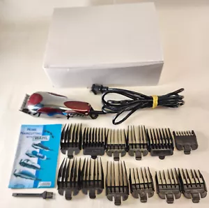 Wahl Machine Corded Magic Clip Hair Fade Clippers Set STX Red Chrome 12 Piece - Picture 1 of 19