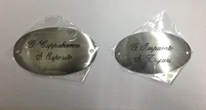 Targhetta per porta ovale bombata, inclusa INCISIONE, varie finiture - Picture 1 of 1