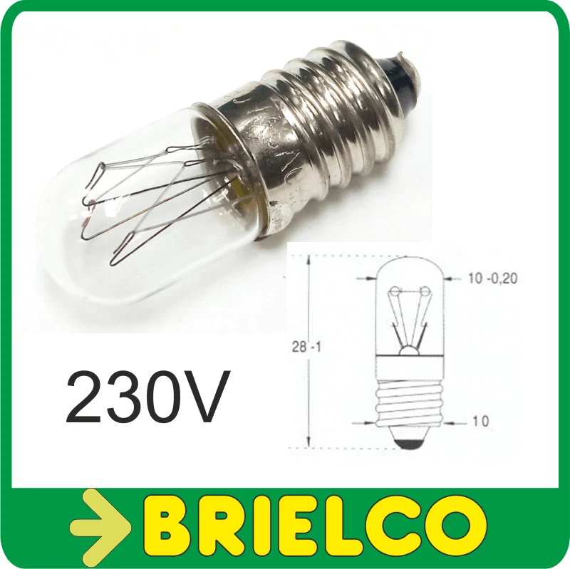 LAMPARA BOMBILLA TUBULAR FILAMENTO ROSCA E10 230V 0.013A 3W BD4084 - Imagen 1 de 1