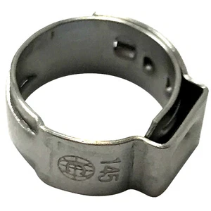 (10) Abrazadera de manguera de pellizco abierto de acero inoxidable de una sola oreja 9/16"" (.472"" - 9/16) - Imagen 1 de 6