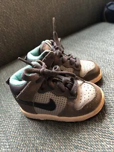 Nike Toddler Size 5 High Tops Gray Turquoise GUC Free Shipping - Picture 1 of 13