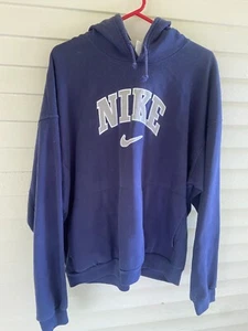 Vintage mid-late 90s NIKE Hoodie size XXL Blue Spell Out and Swish - Picture 1 of 10