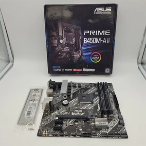 ASUS Prime B450M-A II AMD AM4 Micro ATX Motherboard, 128GB DDR4 -NOT WORKING- - Photo 1/6