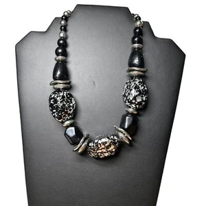 Unbranded Choker Black and Silver Tone Beads Lobster Claw Clasp NWOT - Picture 1 of 3