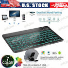Wireless Bluetooth Keyboard Backlit For PC Windows Android iOS Mac iPad + Stand