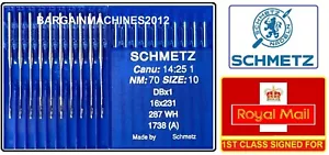 SCHMETZ DBX1 287WH CANU:14:25 1 NM:70 SIZE:10 INDUSTRIAL SEWING MACHINE NEEDLES - Picture 1 of 4