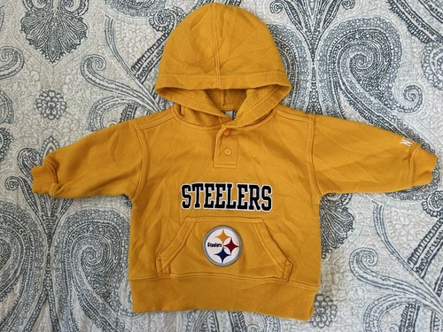VETEMENTS Felpa con cappuccio gialla NFL Team Apparel Kids Pittsburgh Steelers taglia 12 mesi
