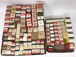 Vintage Vacuum Tubes Lot 140 Mixed Brands Sylvania GE RCA Raytheon Tung-Sol Jan - Picture 1 of 6