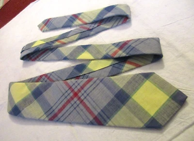 Corbata de cuello a cuadros 100 % algodón vintage ~ cosida a mano por Robert Talbott para CARTER'S Foto 1 de 4