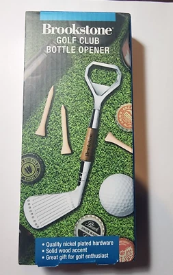 ABRIDOR DE BOTELLAS PARA PALOS DE GOLF BROOKSTONE, NUEVO. Regalo jugador de golf Foto 1 de 3