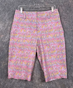 Nike Golf Shorts Long Women 6 Garden Floral Bermuda Hike Walking Bike Tennis - Picture 1 of 17
