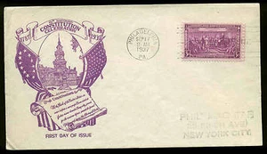 798 CONSTITUTION FDC PHILADELPHIA, PA PLANTY P36 WASHINGTON STAMP EXCHANGE  - Picture 1 of 1