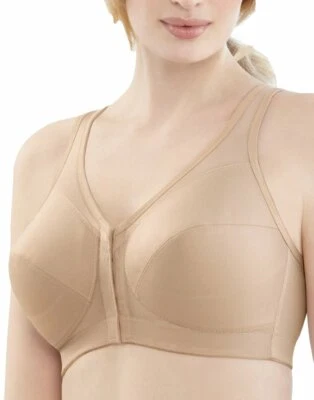 Sujetador Glamorise para mujer 1265 MagicLift cierre delantero soporte, talla: 38D, café Foto 1 de 4