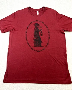 Women’s PlagueDoctor T-Shirt Size XL Medicine Bag Lantern Plague Mask Portrait - Picture 1 of 8