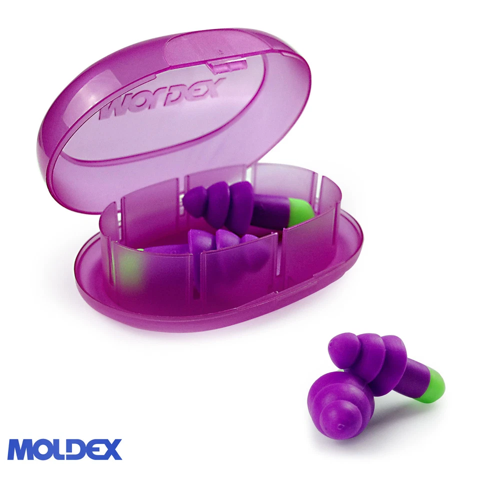1 pair Reusable Ear Plugs - Moldex Rockets Uncorded Earplug with travel case