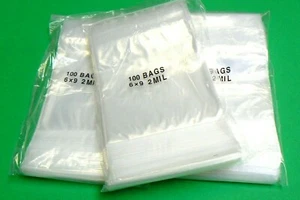 300 Pcs 6"x9" Zip Seal Lock Bags 2 Mil Clear Poly Large Size 6 x 9 Bags 2mil - Picture 1 of 5