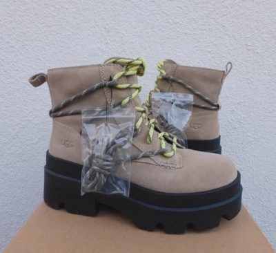 UGG BRISBANE LACE-UP WATERPROOF SUEDE PLATFORM BOOTS, WOMEN US 8/ EUR 39 ~NIB - Image 1 of 4