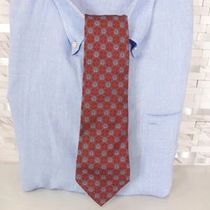 NINA RICCI Paris Neck Tie Mens Blue Red Geo Horseshoe Silk Western Twill Luxury - Picture 1 of 10