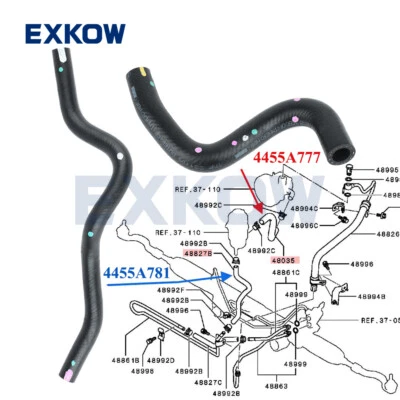 2X P/S Oil Pump Suction Hose for Mitsubishi Challenger L200 4455A777 4455A781 - Image 1 of 4