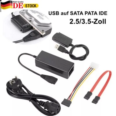 USB auf zu SATA IDE Adapter Kabel für 2,5"3,5" HDD SSD Festplatte Konverter - Bild 1 von 4