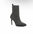 Mix No. 6 bottes chaussettes extensibles Desirae gris métallisé bout pointu pour femmes taille 9