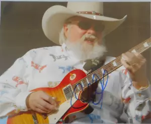 Charlie Daniels foto a colori 8x10 firmata a mano leggenda della musica country - Foto 1 di 4