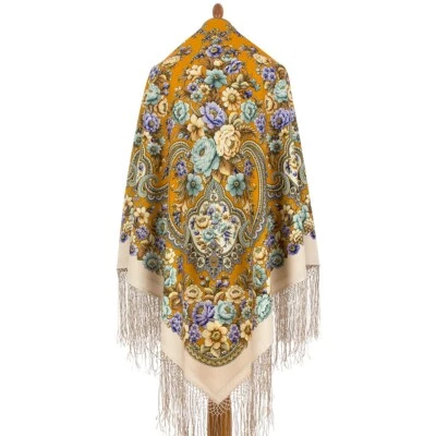 Pawlow Posad/Pavlovo Posad Schal-Tuch Tradition 148x148 Wolle 2061-16