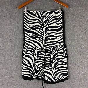 Bardot Jumpsuit Womens 8 Black White Zebra Print Boob Tube Pockets Ladies