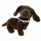 Dan Dee Dachshund Weiner Dog Plush Dark Brown Puppy Stuffed Animal Toy Soft 8”