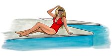 Lady by the Pool High Quality Vinyl Decal Sticker - Car Truck Golf Cart Cooler