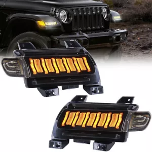 LED Fender Turn Signal Lights for Jeep Wrangler JL Gladiator Rubicon 2018-2024 - Picture 1 of 8