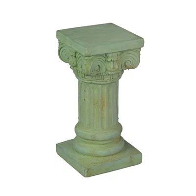 Pedestal de pilar columna iónica romana de hormigón macizo acabado Verdigris 8,25 pulgadas Foto 1 de 4