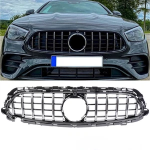 For 2020-2023 Mercedes W213 E300 E400 Front Grill Bumper Grille GT Chrome - Picture 1 of 5