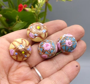 Boucles d'Oreilles Ancienne Pâte de Verre Murano - 1940/50's - Picture 1 of 9