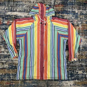 Vtg Polo Sport Ralph Lauren Striped Parka Jacket Rare Sail USA Mens Sz L 90s - Picture 1 of 12