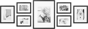 - 7-teiliges schwarzes Wandrahmen-Set - Set mit dekorativen Kunstdrucken - hängende Templa - Bild 1 von 9